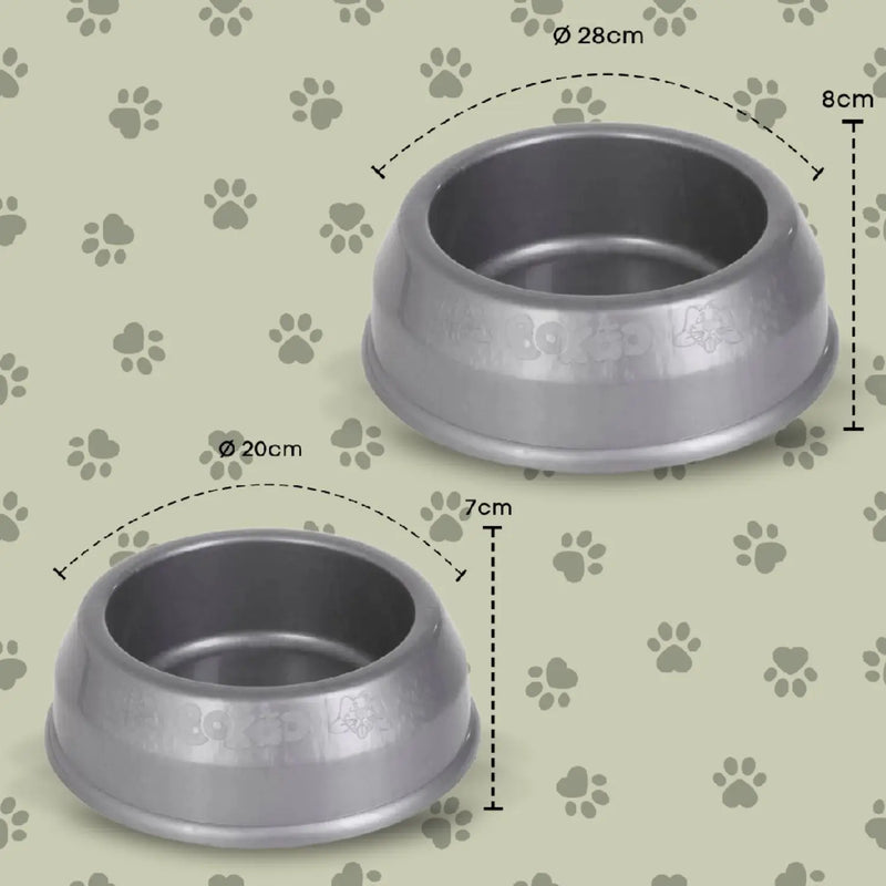 Conjunto de tigela para alimentação de cães e gatos, comedouro para animais de estimação, plástico, comedouro para cães e gatos, 2 peças