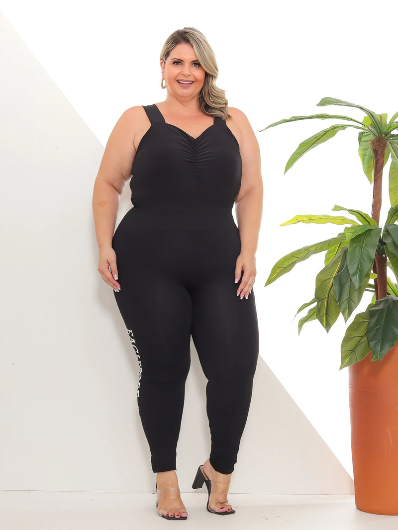 Calça Legging Plus Size Feminina Levanta Bumbum Exclusiva Com Detalhe na Lateral Cintura Alta Comfort Algodão Premium Tendência