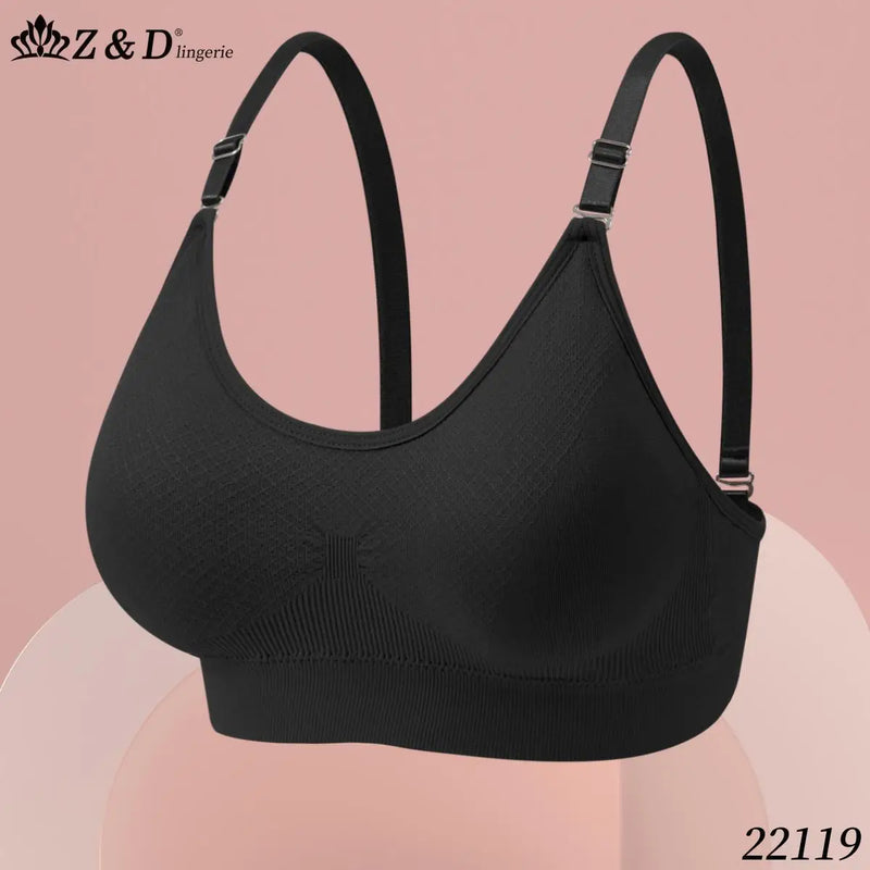 Z&D Lingerie Top Alças Largas Sem Costura Com Bojo e Renda 22119