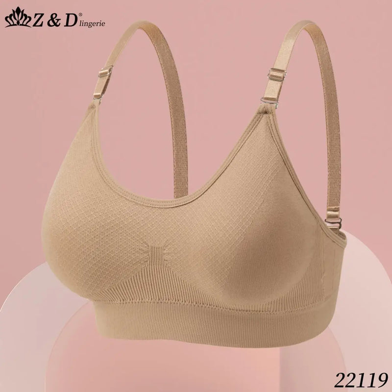 Z&D Lingerie Top Alças Largas Sem Costura Com Bojo e Renda 22119