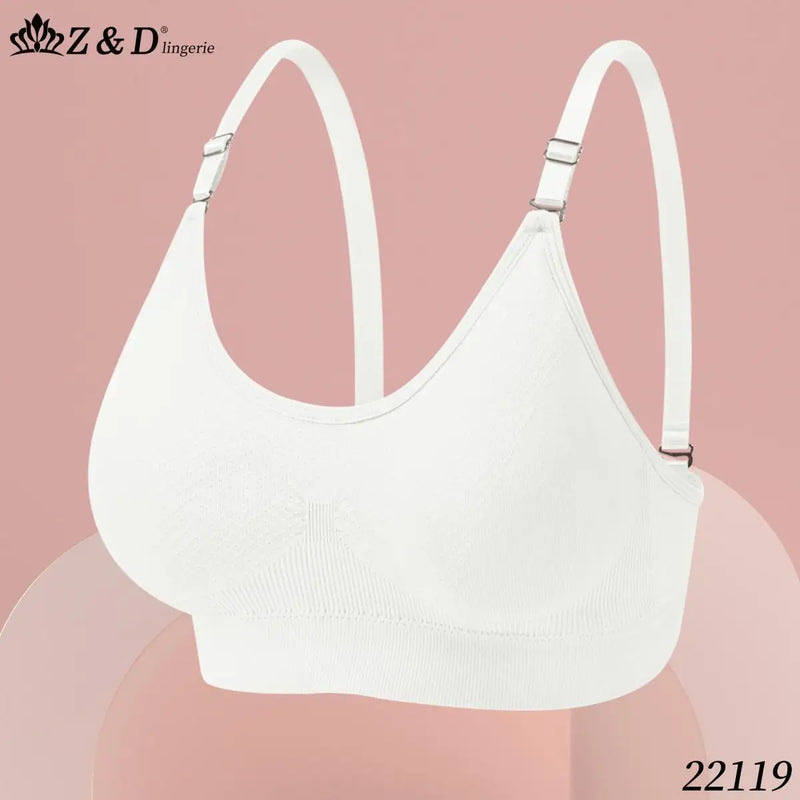 Z&D Lingerie Top Alças Largas Sem Costura Com Bojo e Renda 22119