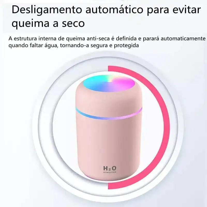 DAFUSHOP Aparelho Purificador Umidificador de Ar Difusor 300ml Aroma Terapia