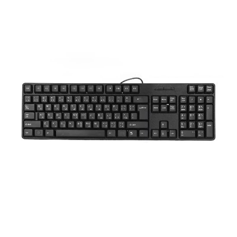 Teclado com fio USB com 104 teclas, Teclado de jogo, computador, francês, russo, árabe, letra, português em português