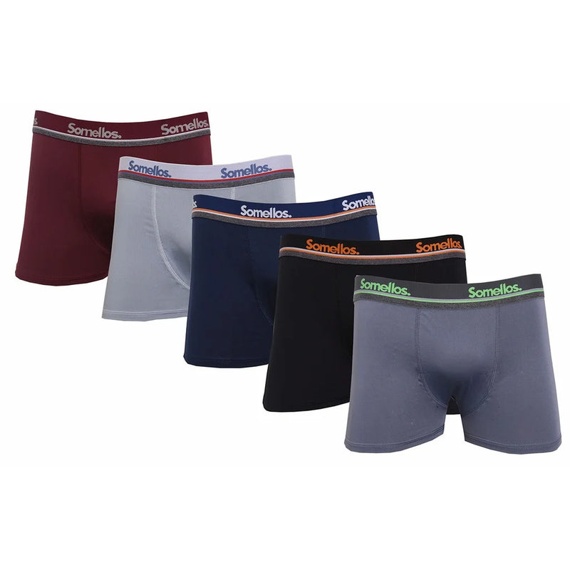 5 Kit Cueca Boxer Masculina Microfibra Somellos + Frete Grátis