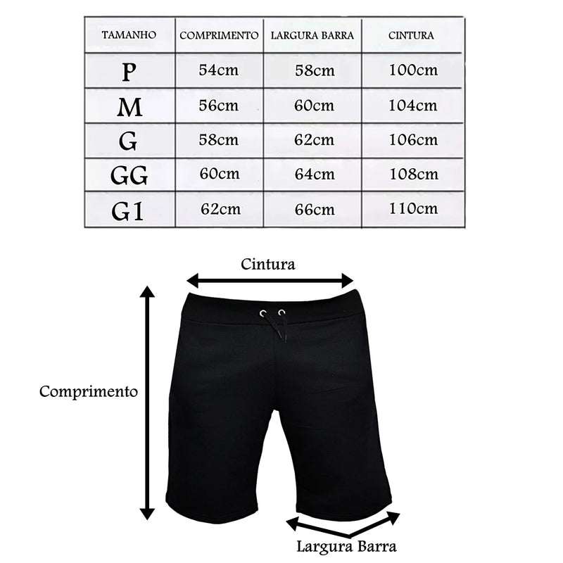 Bermuda Masculina Moletinho Básica Casual Cinza Mescla do P ao G1/EXG