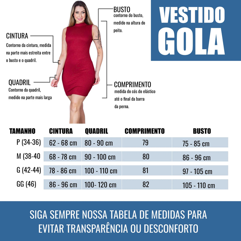 Vestido com gola canelada