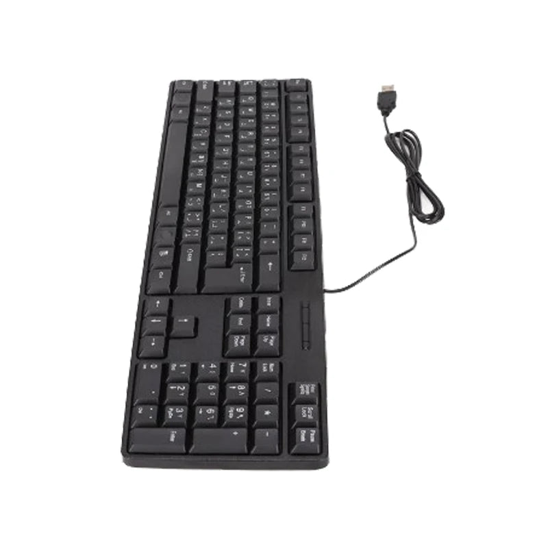 Teclado com fio USB com 104 teclas, Teclado de jogo, computador, francês, russo, árabe, letra, português em português