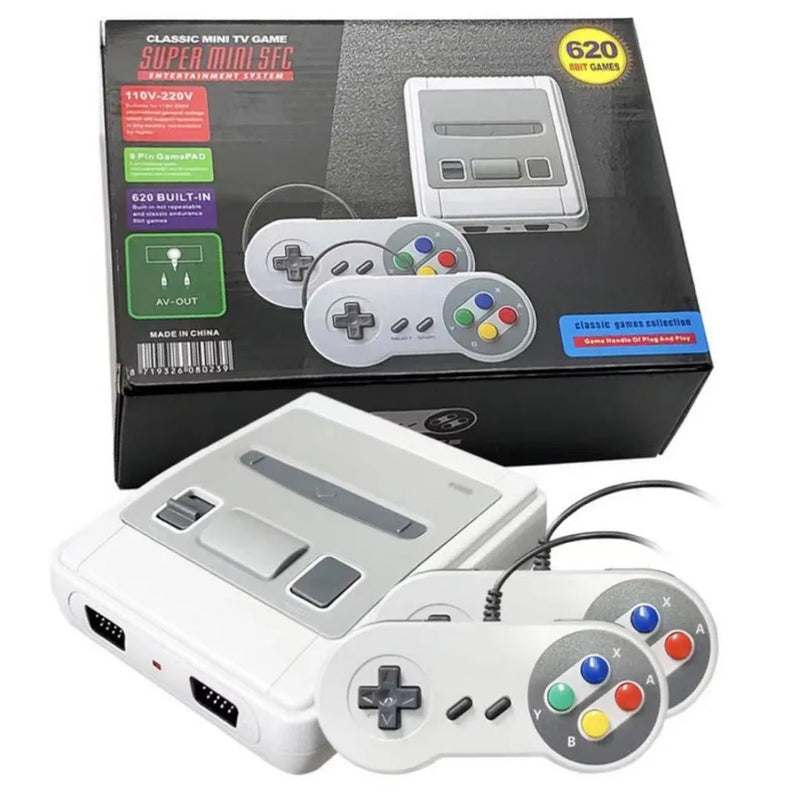 Videogame Super Mini 2 controla 620 jogos 8 bits