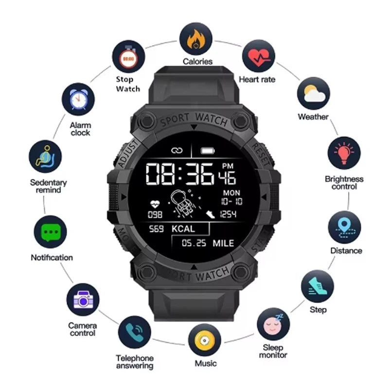 2024 relógio inteligente masculino e feminino bluetooth smartwatch ip68 touchscreen pulseira de fitness esportes banda inteligente para ios android