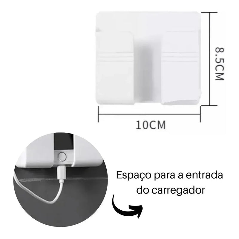 Kit 2 peças Suporte Adesivo Parede Multiuso Para Celular Controle Remoto um slot