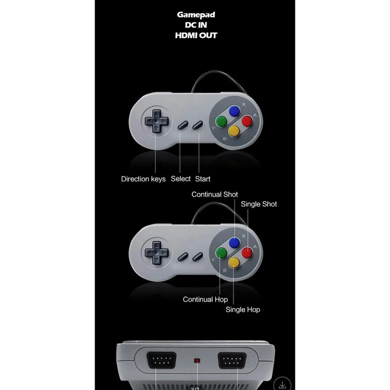 Videogame Super Mini 2 controla 620 jogos 8 bits