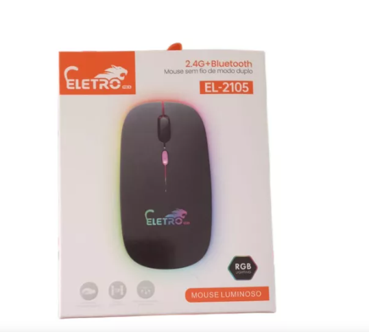 Mouse Sem Fio Recarregável Wireles Optico Led Rgb