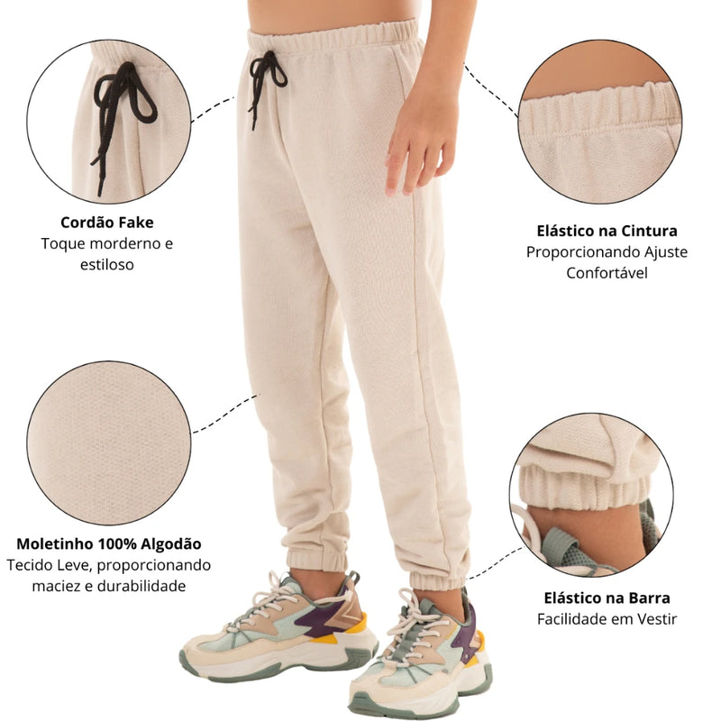 Kit 3 Calça Jogger Menino Conforto e Estilo Tamanho 2 ao 10